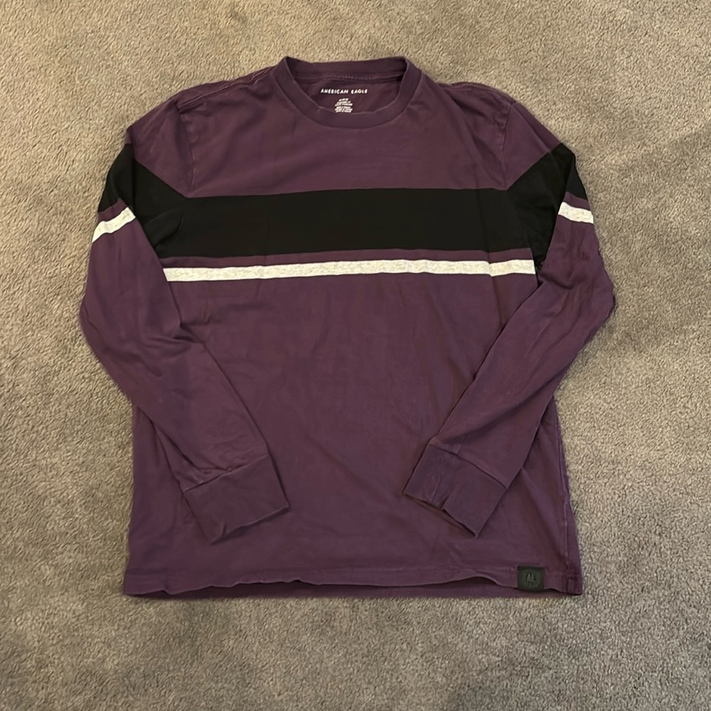 American Eagle Long Striped Sleeve Shirt